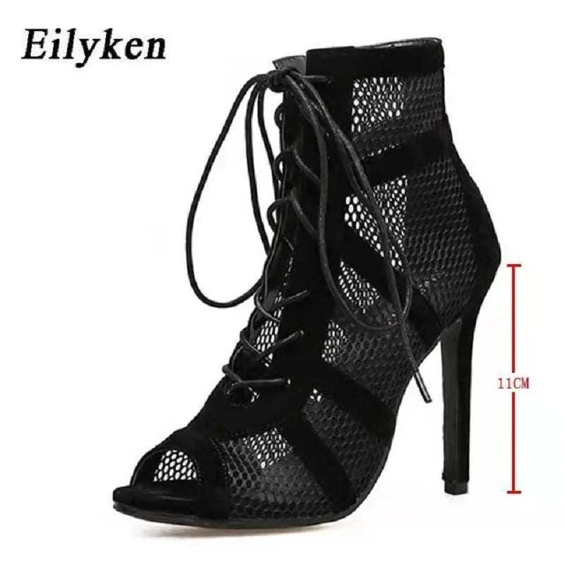 Eilyken Sexy Fashion Women Shoes Very Light Comfort Thin Heels Open Toe Dancing Woman's Sandals Size 43