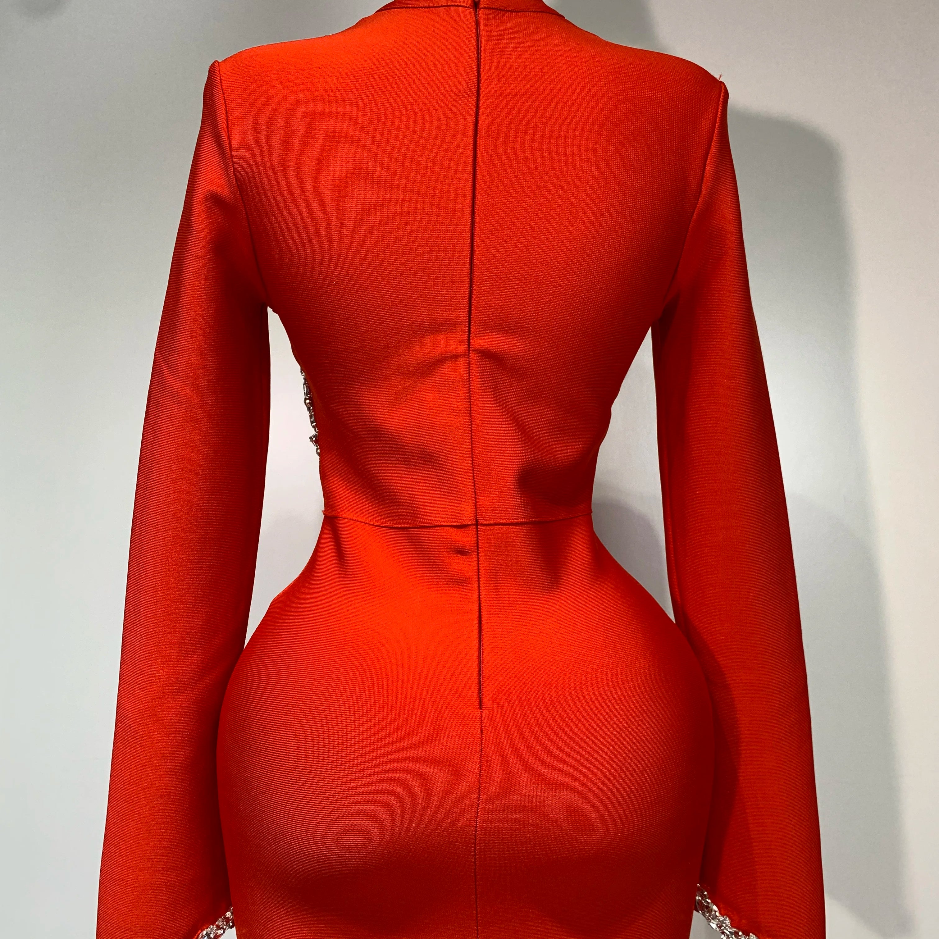 Vestido longo sexy feminino com manga comprida e diamantes, bodycon, bandagem, 2025, celebridade, elegante, festa noturna, luxo, vestidos de aniversário