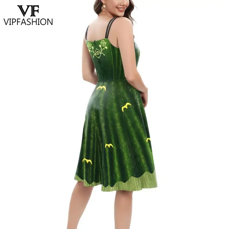 VIP FASHION Hocus Pocus Witch Dress for Women Winifred Sanderson Mary Sarah Sister Cosplay Costume Adult Halloween Classic Dress