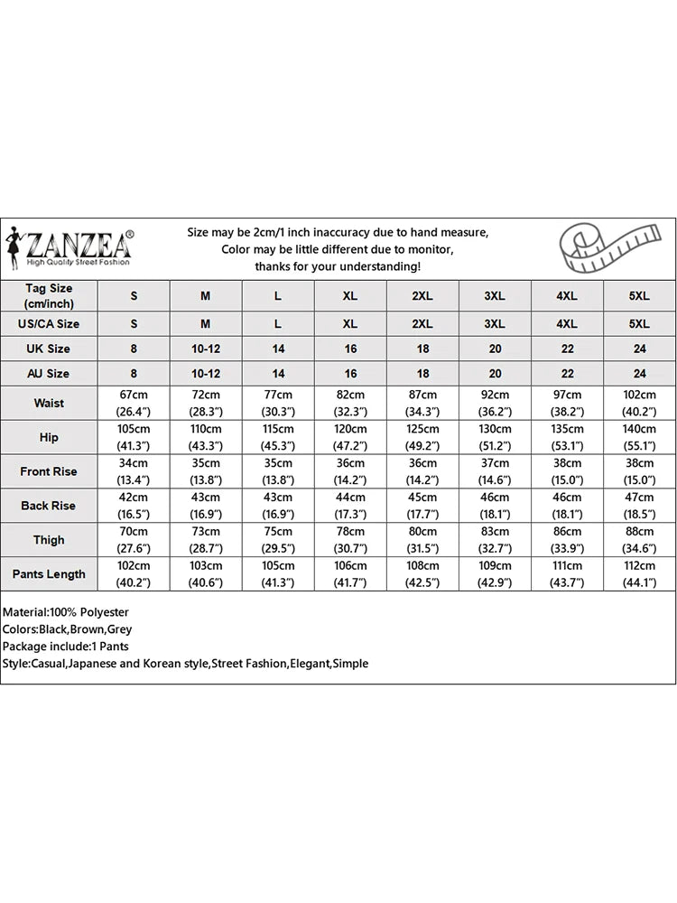 Women Pleating Pantalons Korean High Waist Pants Vintage Wide Leg Long Trouser Casual Loose Colorblock Streetwear Pants