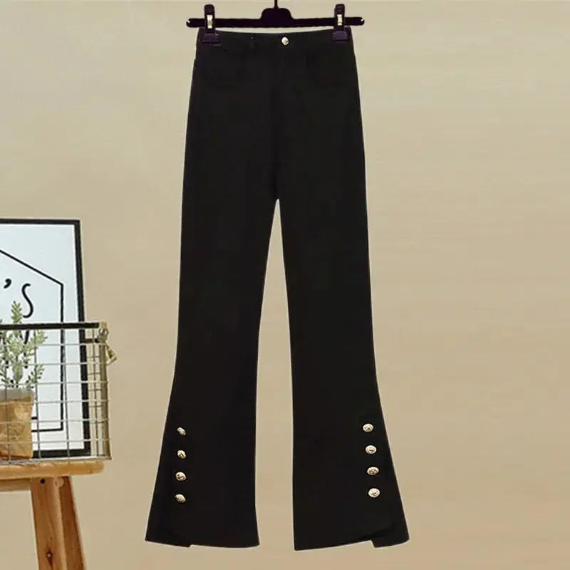 Women Fashion Red Pompom Turtleneck Sweater Pants 1 or 2 Piece Set 2023 Christmas Knit Tops Trouser Outfits Lady Daily Knitwear Only Pants C