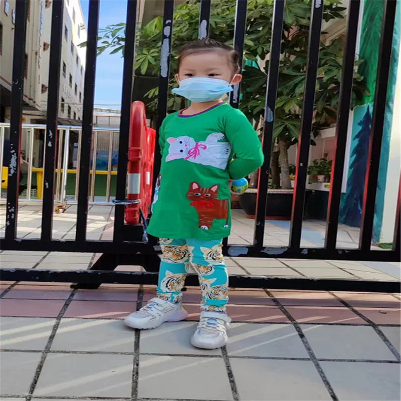 Jumping Meters New Princess Girls Dresses Animals Embroidery Autumn Baby Clothes Long Sleeve Children's Costume Kids Frocks