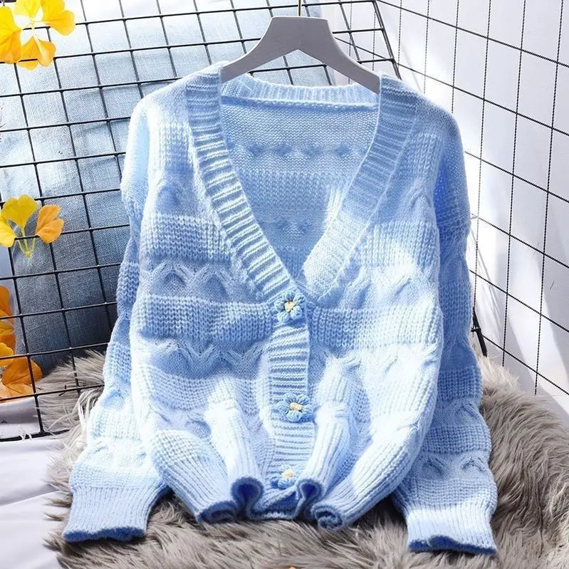 Winter Imitate Mink Wool Hot Fleecing Female Casual Sweater O-neck Long Puff Pink Solid Women Knitted Tops Elastic Pullovers Blue 2 One Size