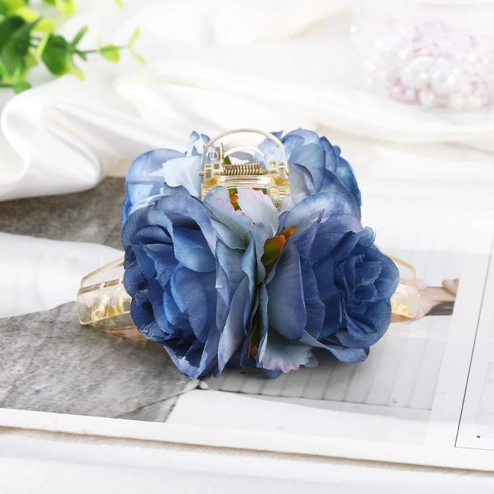 Haimeikang Large Size Flower Hair Clip Claws Hair Crab For Thick Hair Barrettes Hairpins Women Summer Fashion Hair Accessories 2612a-11CM