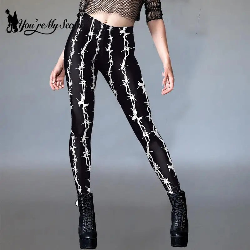 3D Scar Women Legging Goth Style Divination Print Ankle Pants Sexy Stretch Leggin Sport High Waist Yoga Pants