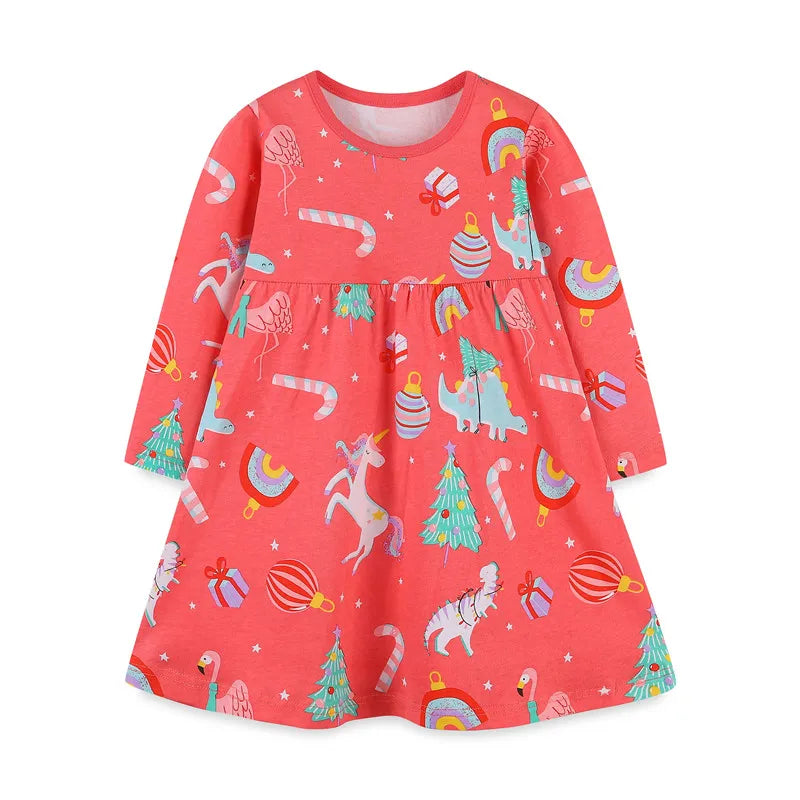 Jumping Meters 2-7T Princess Girls Dresses Bag Print Party Kids Girls Costume Autumn Winter Toddler Frocks Clothing T1345