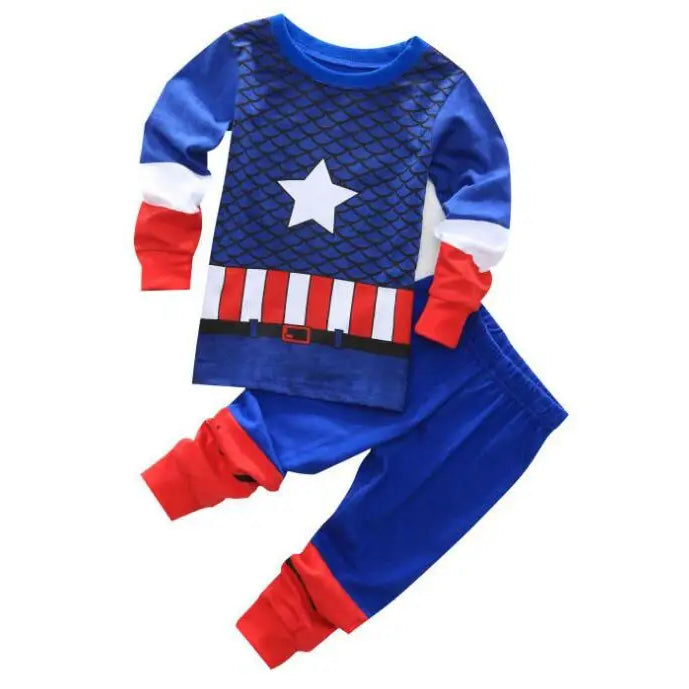 Children's Pyjamas Spiderman Iron Man Set Kids Sleepers Hero Collection Set Boys Girls Cartoon Long Sleeve Sleepwear 2-7T