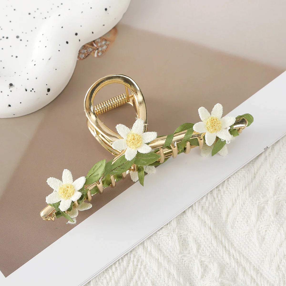 Haimeikang Large Size Flower Hair Clip Claws Hair Crab For Thick Hair Barrettes Hairpins Women Summer Fashion Hair Accessories 4955A-11CM