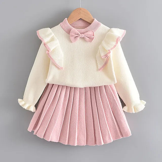 Bear Leader Baby Girls Clothes Set Autumn Winter Cartoon Grape Clothing Set New Kids Knitted Sweet Outfit Children Clothes Suit AH842I