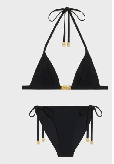 New Arrival Women Black Triangle Bikini Ins Design Luxury Swimwear Fashion Beach Summer Swim Wears 2303 black