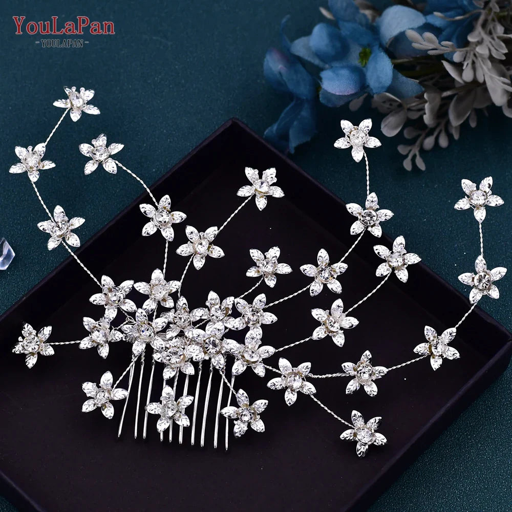YouLaPan Pearl Hair Comb for Bride Wedding Headwear Hair Ornaments Accessories Woman Hair Clip Bride Tiara Headdresses HP42 HP502-S