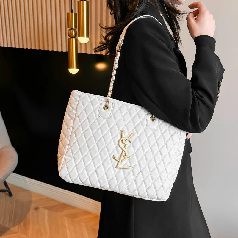 Women's Luxury Leather Shoulder Classic Tote Bag Elegant Designer Crossbody Fashion Handbag For Modern Outfit