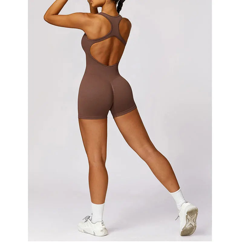 New Yoga Set Seamless Women's Jumpsuits One-Piece Gym Push Up Workout Clothes Fitness Bodysuit Sportswear Tracksuit Short Sleeve