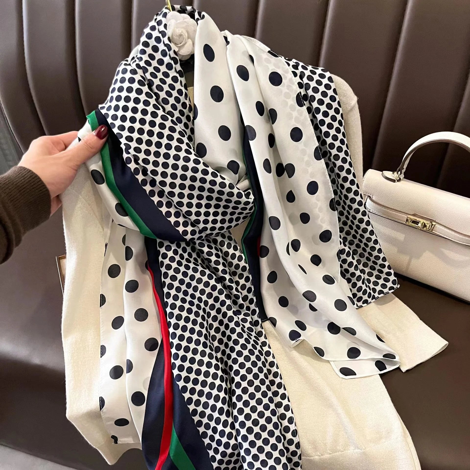 180*90cm Luxury Brand Spring Summer Autumn Women Clothing New Fashion Color matching printed silk scarf lady popular turba