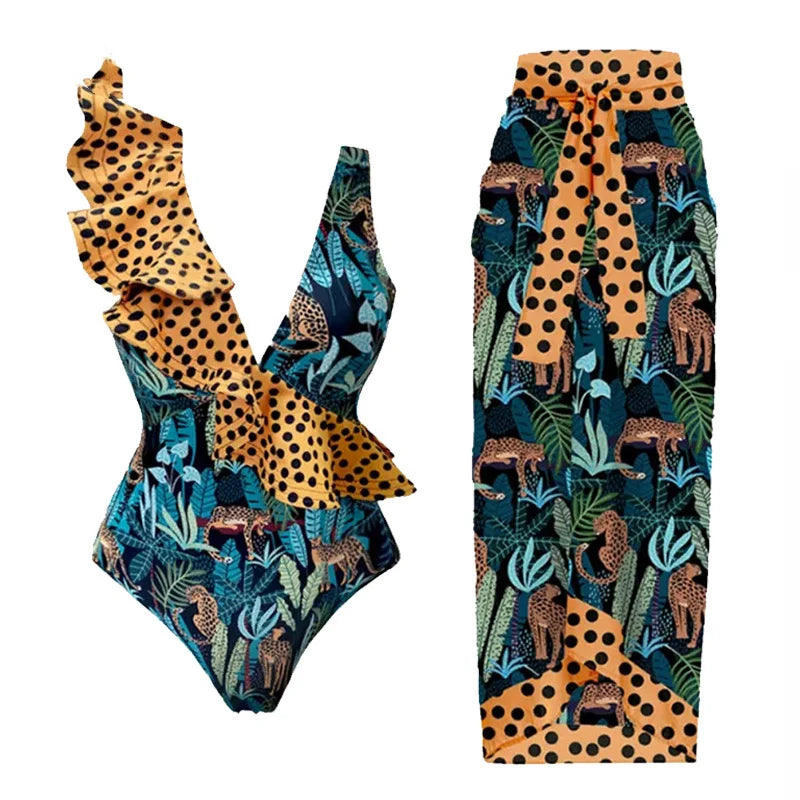 2023 Sexy Fashion One Piece Swimsuit Solid 3D Flower Summer Women Swimwear Beachwear Summer Luxury Monokini Bathing Suit a set 9