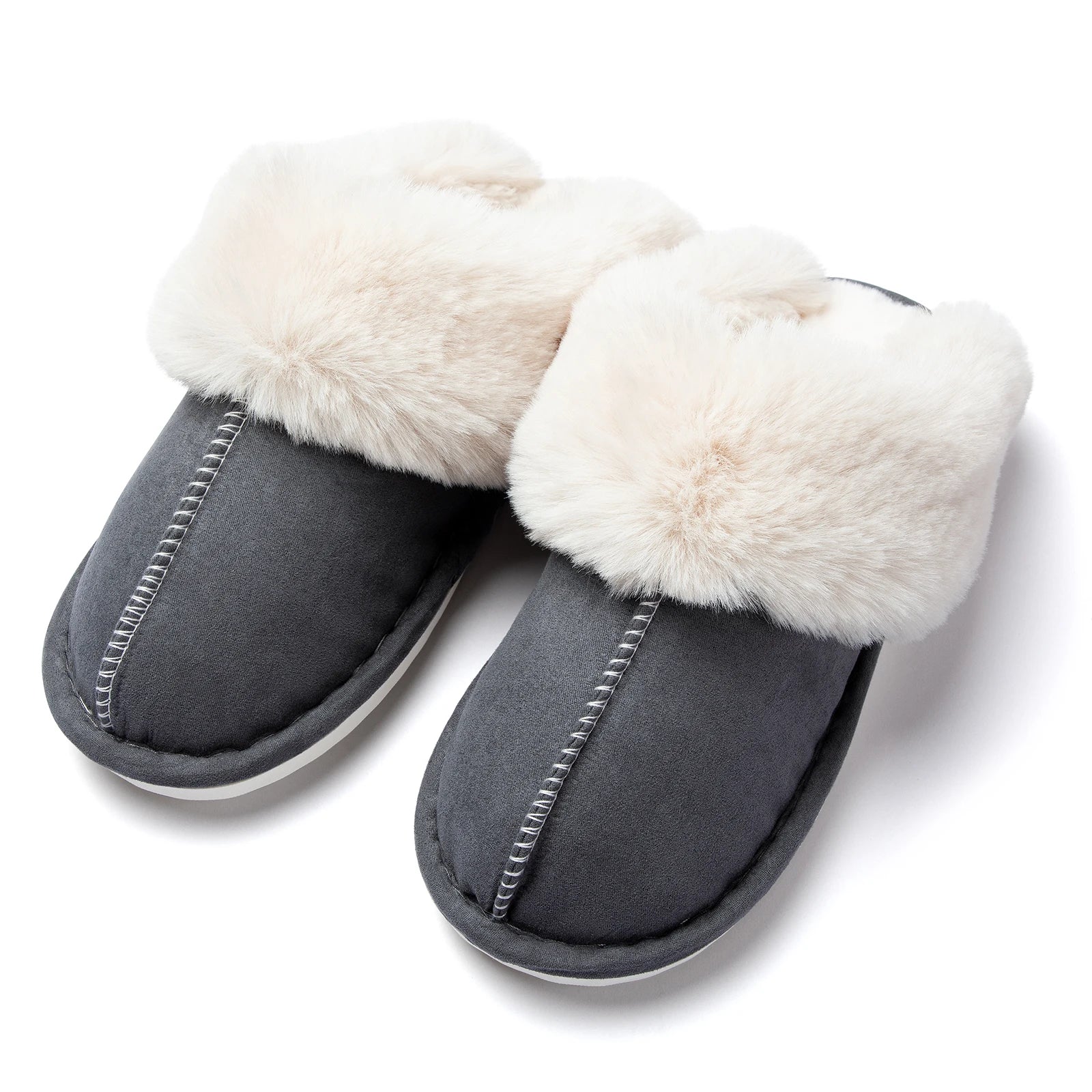 Winter Slippers Women Indoor Outdoor Wear Soft Thick PVC Non-slip waterproofWarm Cute Design Fashion Versatile Darkgray