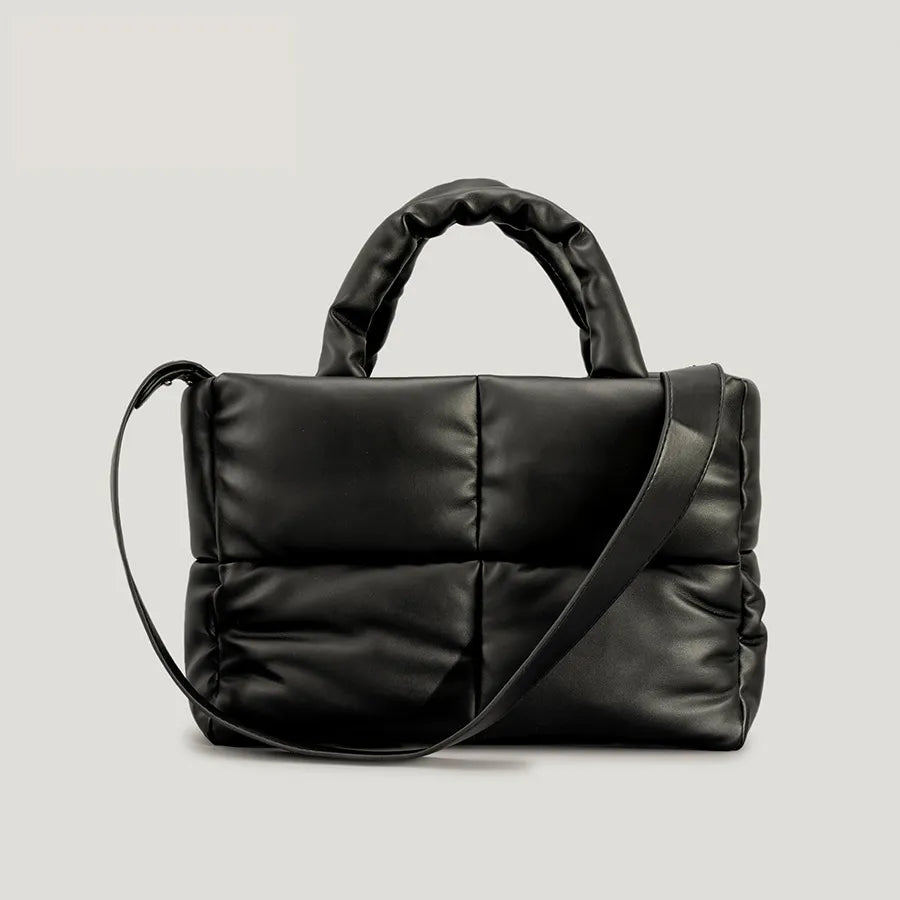 Fashion Large Tote Padded Handbags Designer Quilted Women Shoulder Bags Luxury Nylon Down Cotton Crossbody Bag Winter Purse Black A