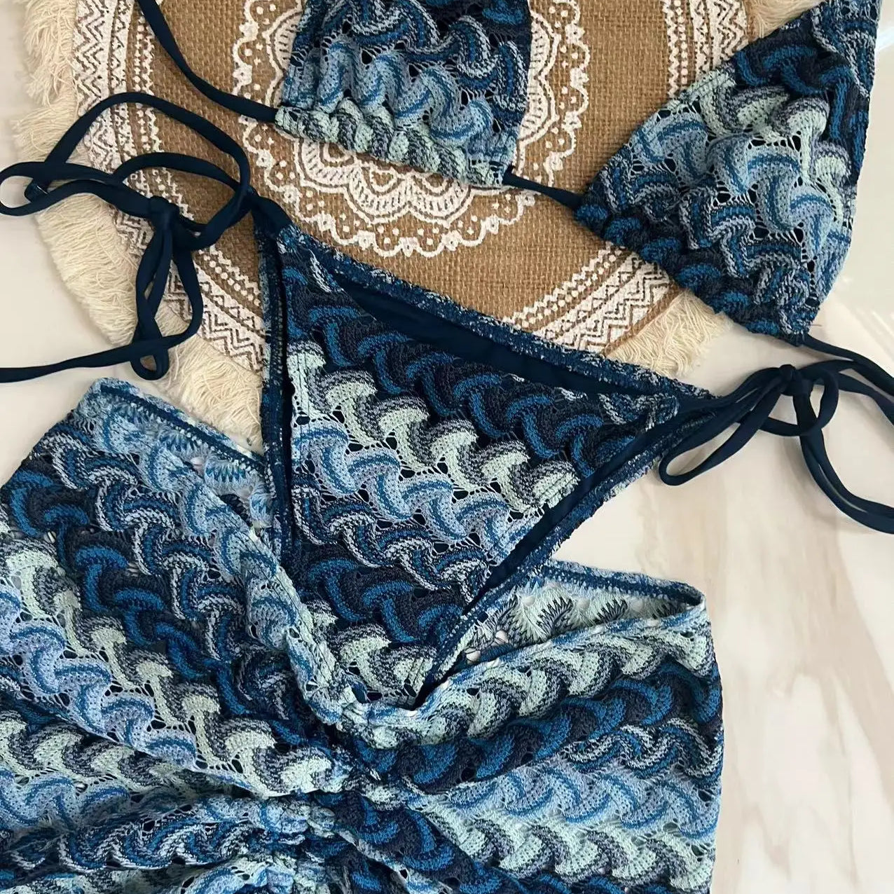 Three Piece Bikini Skirt Swimwear women swimsuit