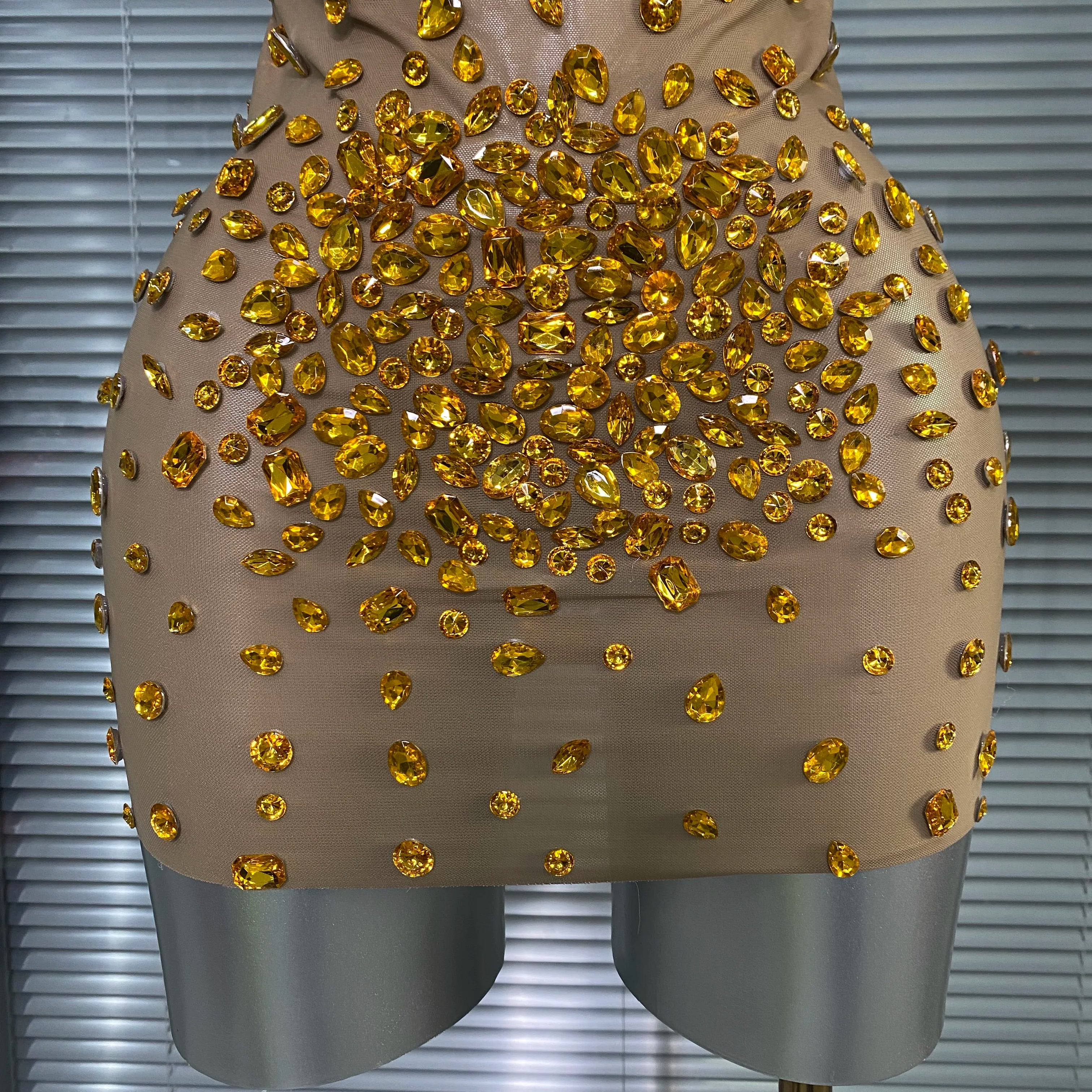 Celebrity New Women Sexy Transparent Mesh Backless Gold Black Costume Stage Dancer Singer Night Club Mini Party Dress