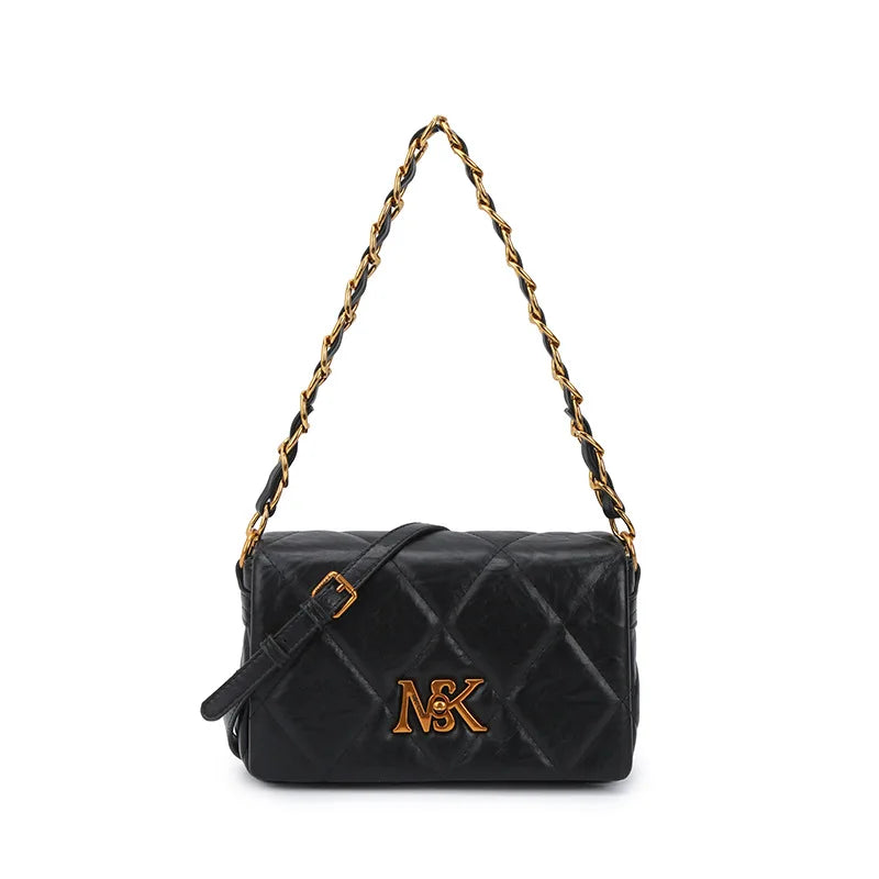 2025 Spring Quilted Chain Bag for Women Niche Designer Underarm Purse Adjustable Crossbody Strap Luxury Shoulder Bag