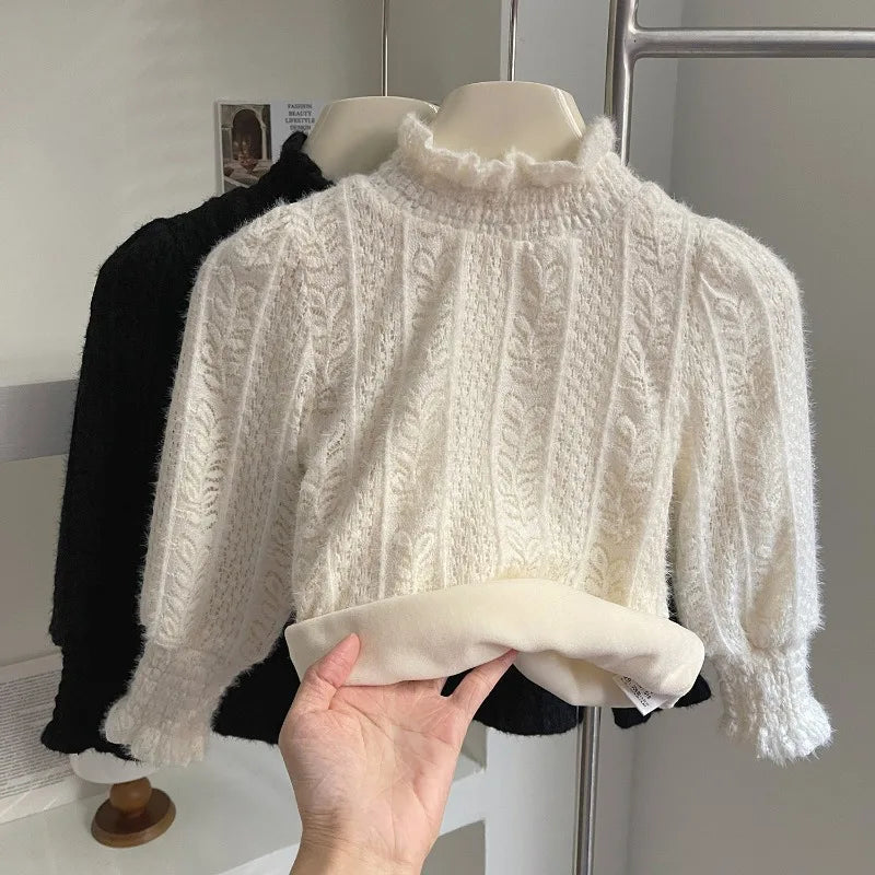 Winter Girls Princess Clothes Set Autumn Thick Baby Kids Children Coats Tops+Skirt Plush T-shirt Girls Outfit Suits 2 3 4 5 6 7Y