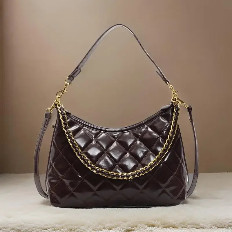 Stylish Minimalist Crossbody Bag - Designer Leather Tote With Vintage Parisian Flair And Elegant Large Capacity Feature