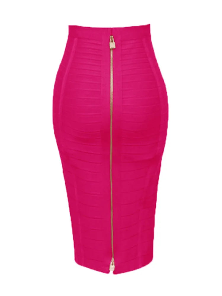 Saia bandagem sexy com zíper, tamanho grande GG XXL, moda verão 2022, designer, saia lápis justa, 58 cm