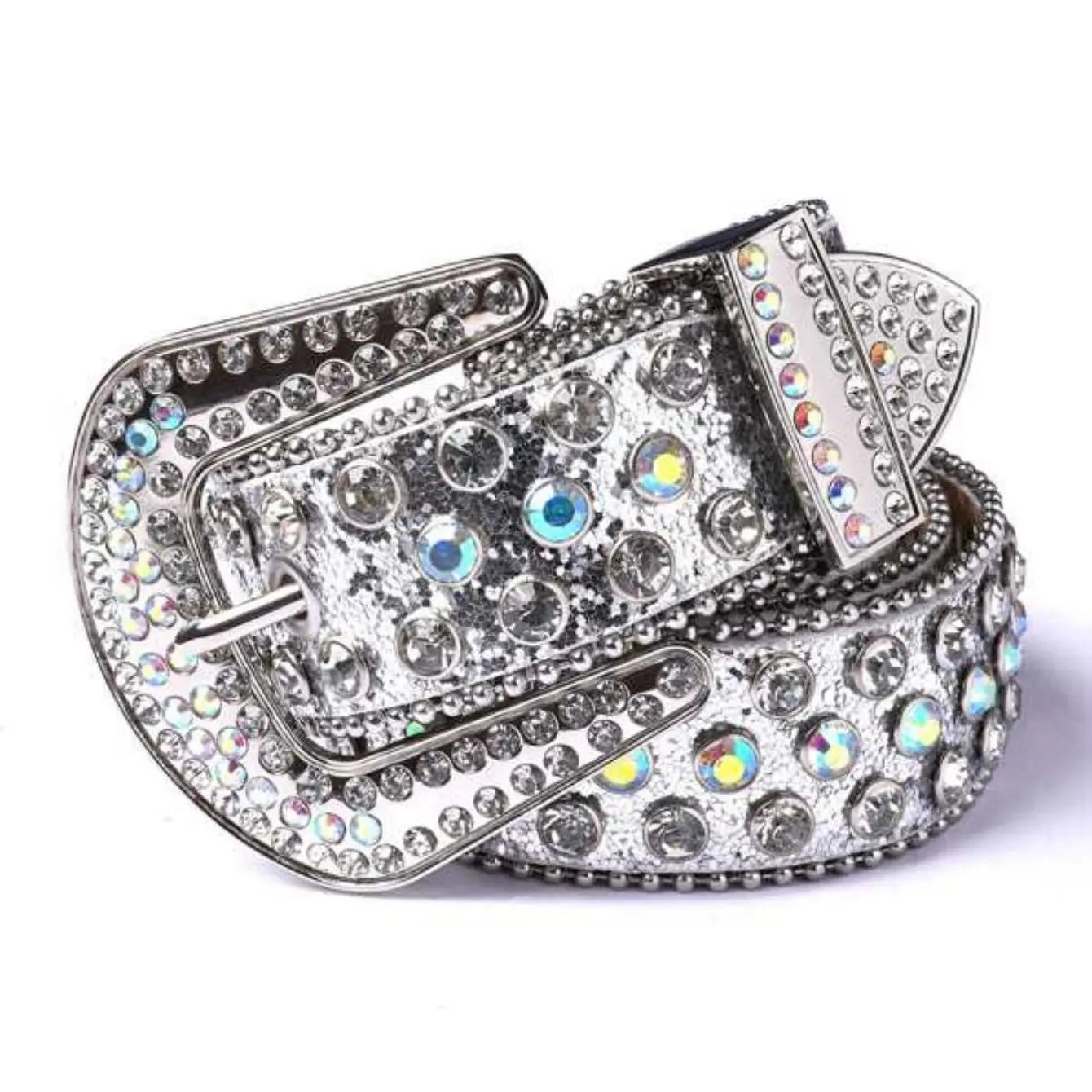 Women's Jeans Rhinestone Large Size Belt Men's Belt Western Denim Shiny Rivet Design Leather HipHop Punk Rock Y2K Style Belt