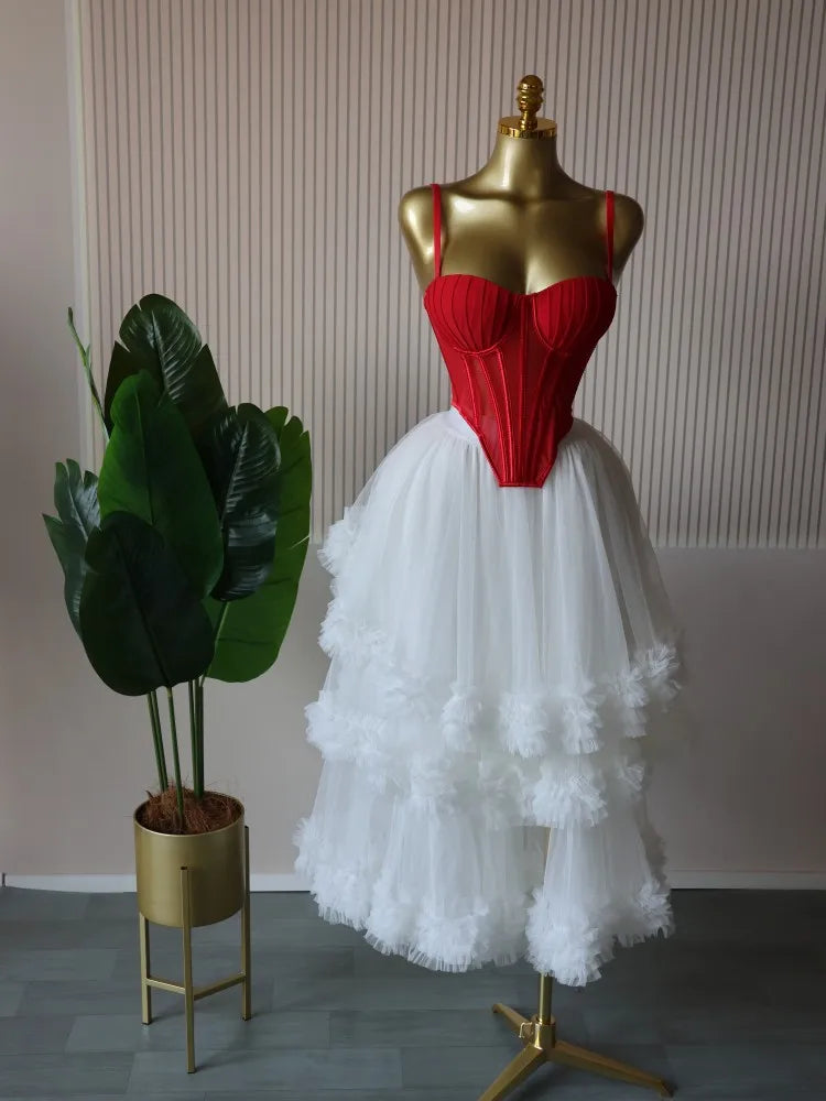 CM.YAYA Women's Dress Set Sleeveless Strap Tops and Pleated Tiered Skirts Suit Elegant Vacation Birthday Two 2 Piece Set Outfits