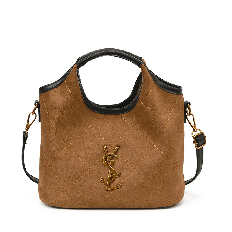 2025 New Bucket Bag, Designer Quilted Crossbody Bag for Women, Large Capacity Chain Shoulder Purse, Korean Style Handbag