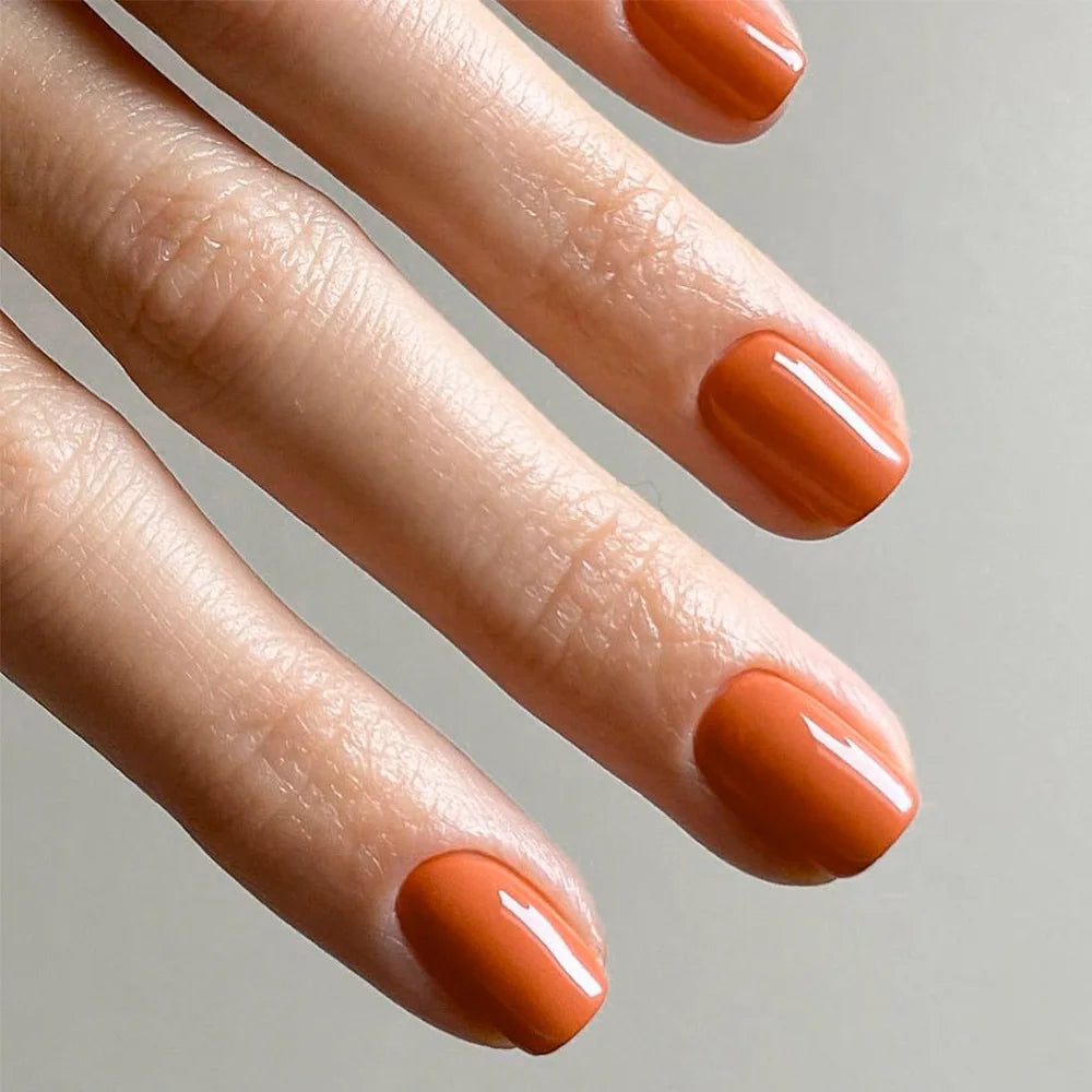 24 peças unhas postiças curtas quadradas com cola gelatinosa cor sólida unhas de acrílico coloridas da moda design destacável