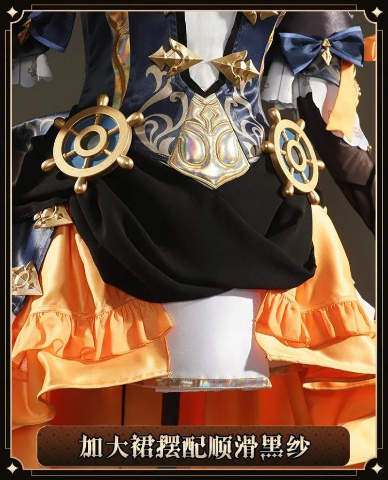 Navia Genshin Impact Cosplay Costume Wig Dress Uniform Fontaine Spina Di Rosula Hat Clorinde Halloween Costumes for Women