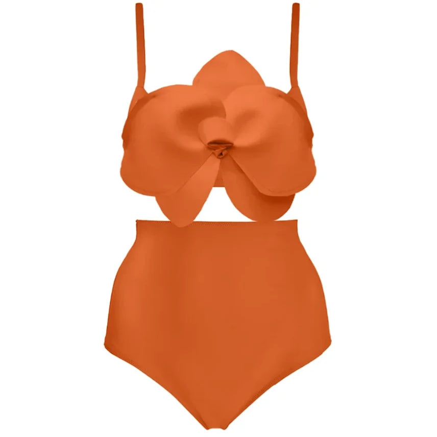 White Floral Female Bikini One Piece High Waistline Swimsuit Tight Fitting Backless Swimwear 2024 Women Stylish top 14