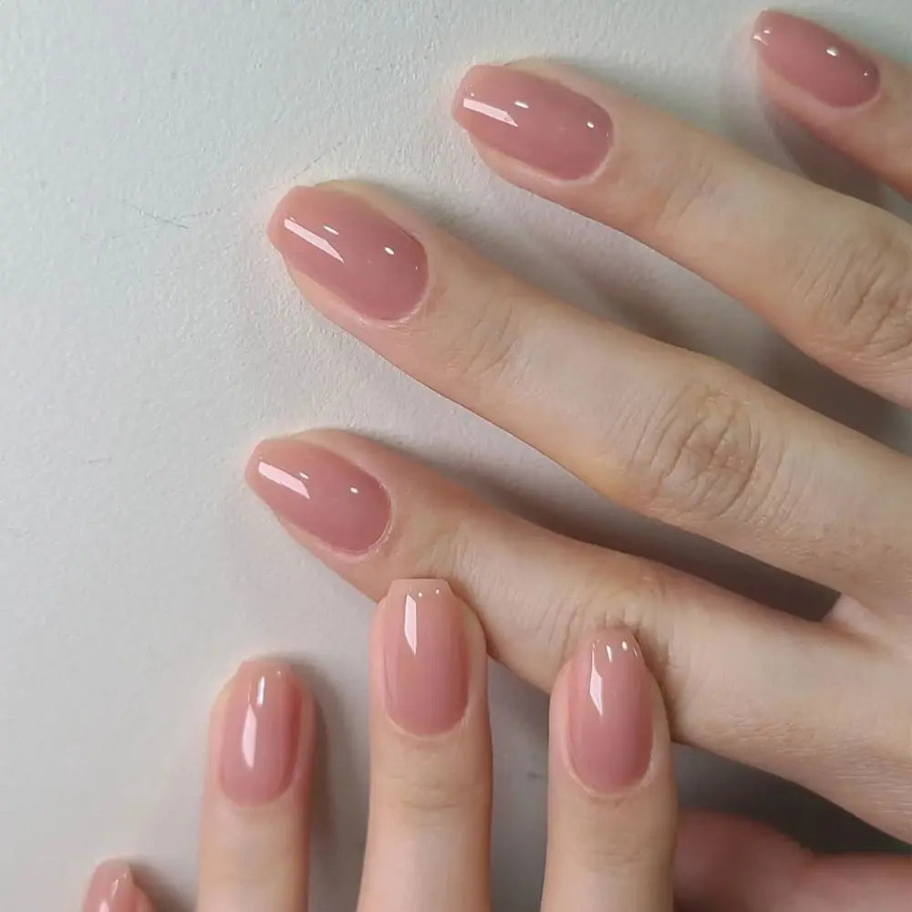24 peças unhas postiças curtas redondas azul-francês brilhante pérola branco ondulado amor coração cobertura total destacável pontas de pressão