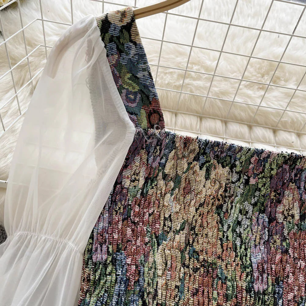 Women Tops Autumn Retro Y2K Rose Flower Print Long Sleeve Gothic Shirts Fashion Irregular Bandage Party Blouses