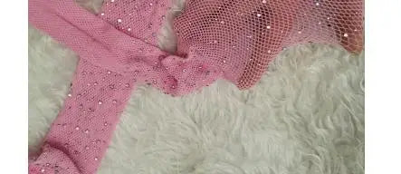 Fishnet Diamond Pantyhose Women Sexy Fashion Shiny Net Tights Female Slim Rhinestone Mesh Nylon Stockings Tights 1610 One Size