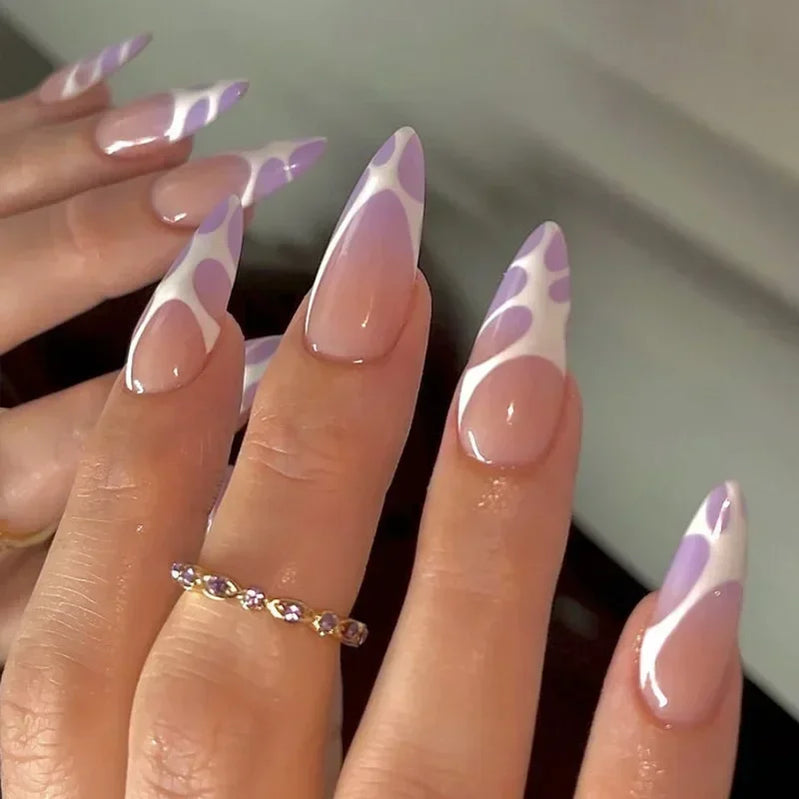 Exaggerate Punk Extra Long Pointed Fake Nails Art Dark Y2K Black Spider Centipede Rhinestone False Nail Press on Nails Manicure