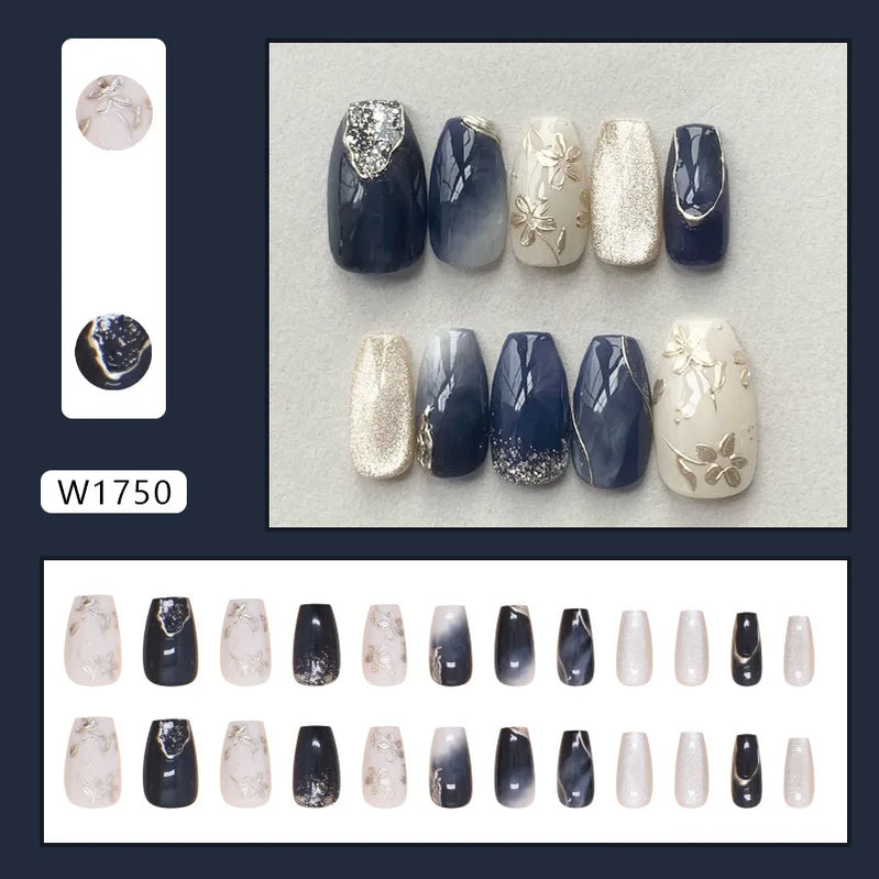 24pcs Shiny Green Cat Eye False Nails Cute Seal Print Fake Nails Tips Wearable Reusable Glossy Short Round Press on Nails