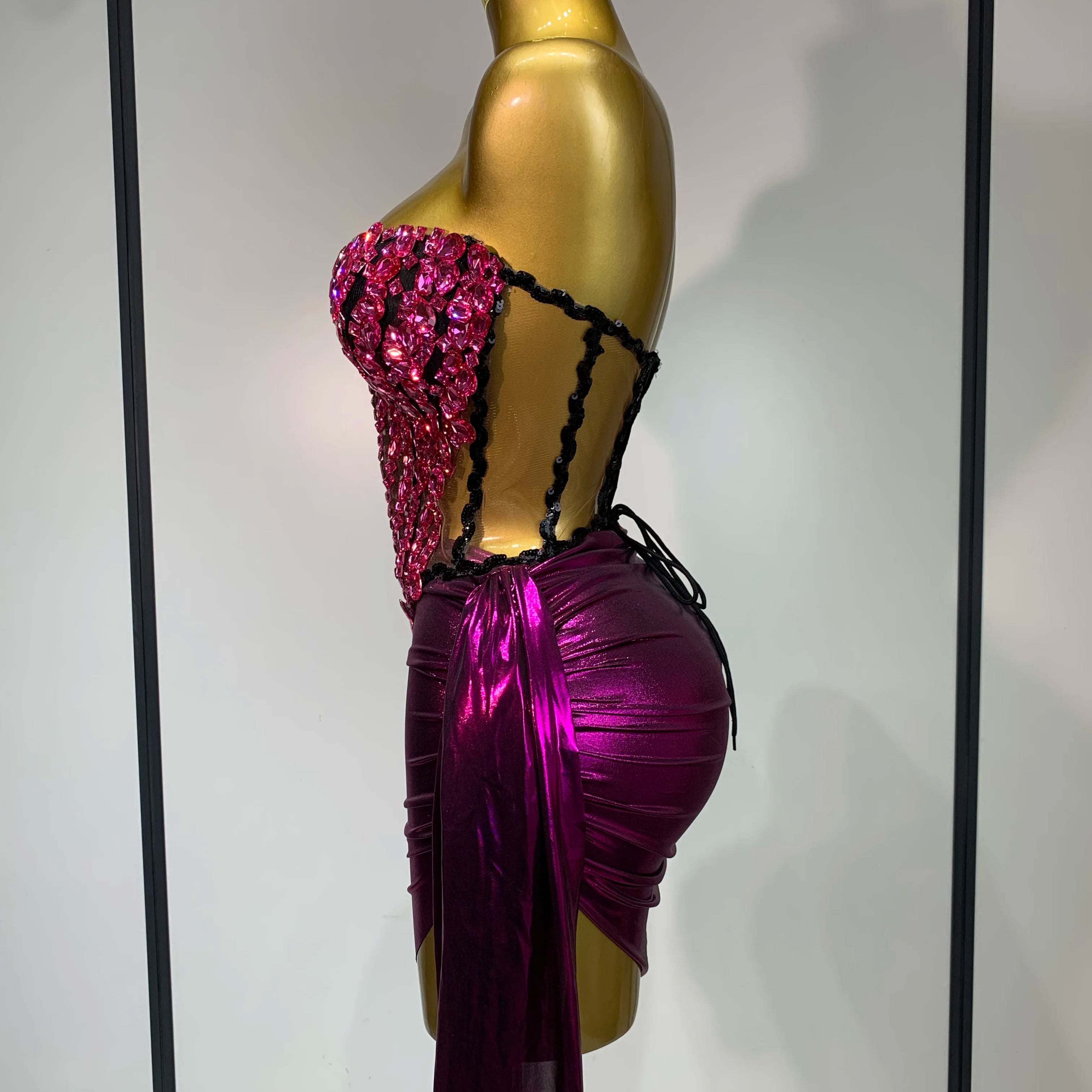 Luxury Birthday Party Celebration Dress Singer Dancer Stage Perform Clothing Drag Queen Costume Evening Party Nightclub Outfit