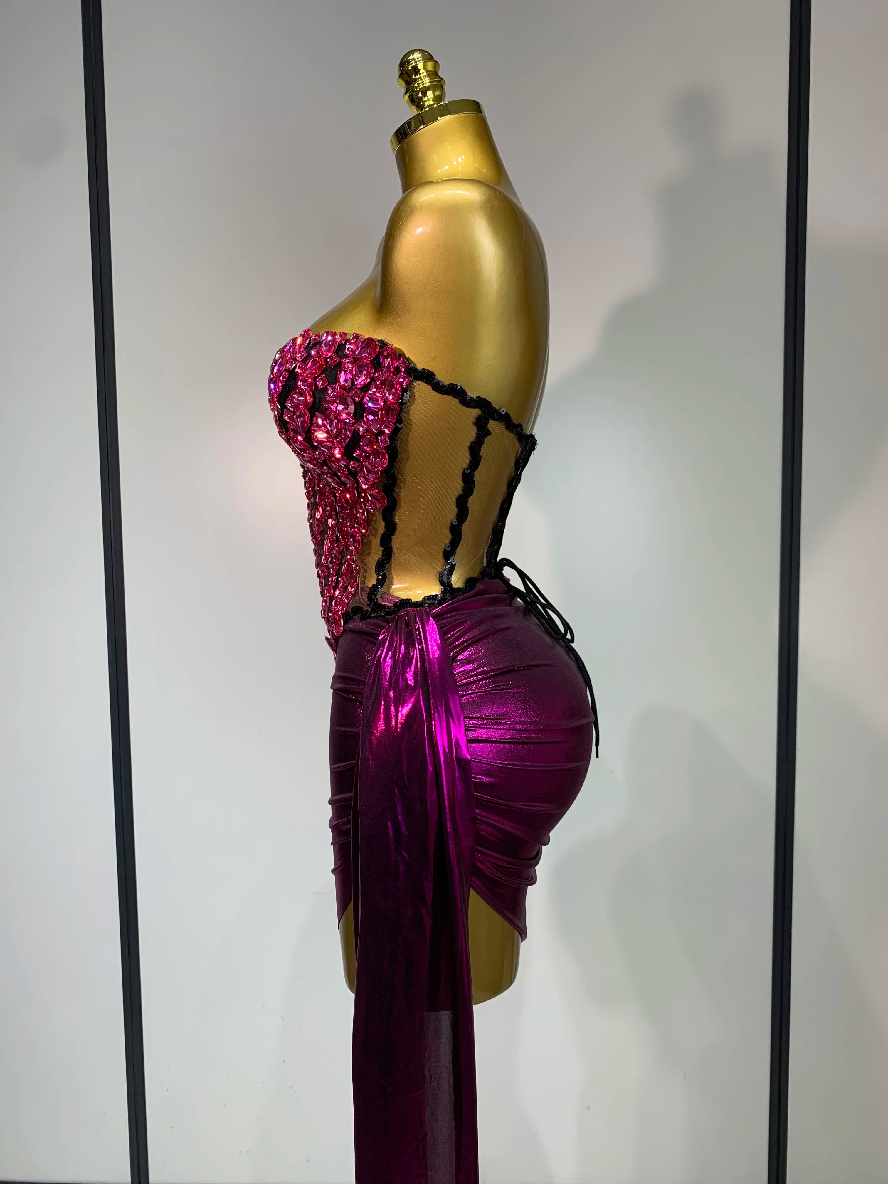 Luxury Birthday Party Celebration Dress Singer Dancer Stage Perform Clothing Drag Queen Costume Evening Party Nightclub Outfit