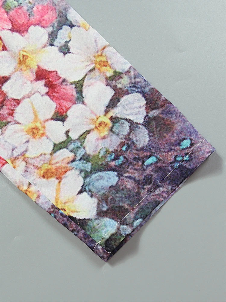 Plus Size Women's 2025 Spring New Casual Suit Set Women's Big Size Floral Print Long Best Choice in Spring