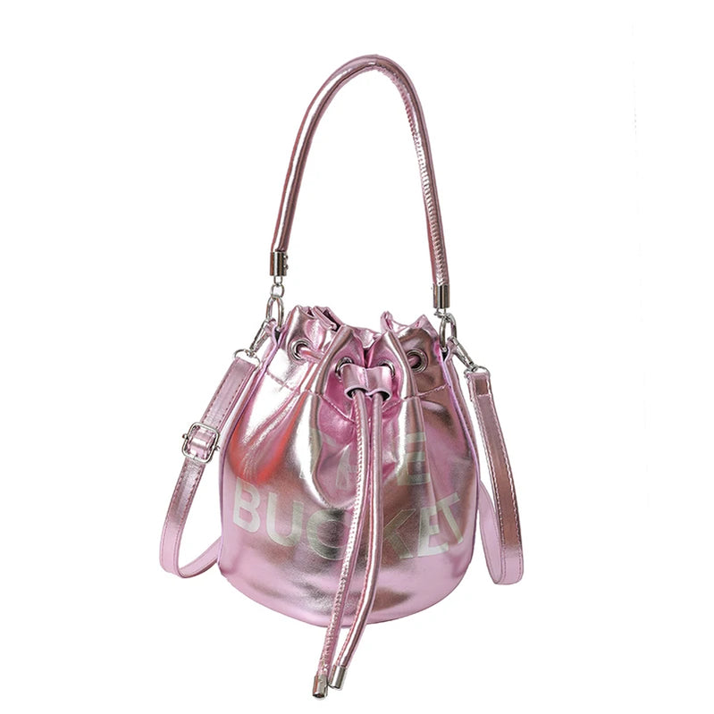 Designer Shoulder Bag for Women Bucket Bag Fashion Purses and Handbags Brand Crossbody Bags Cute Silk Scarf Satchel Pink shoulder bag 19X20X19cm