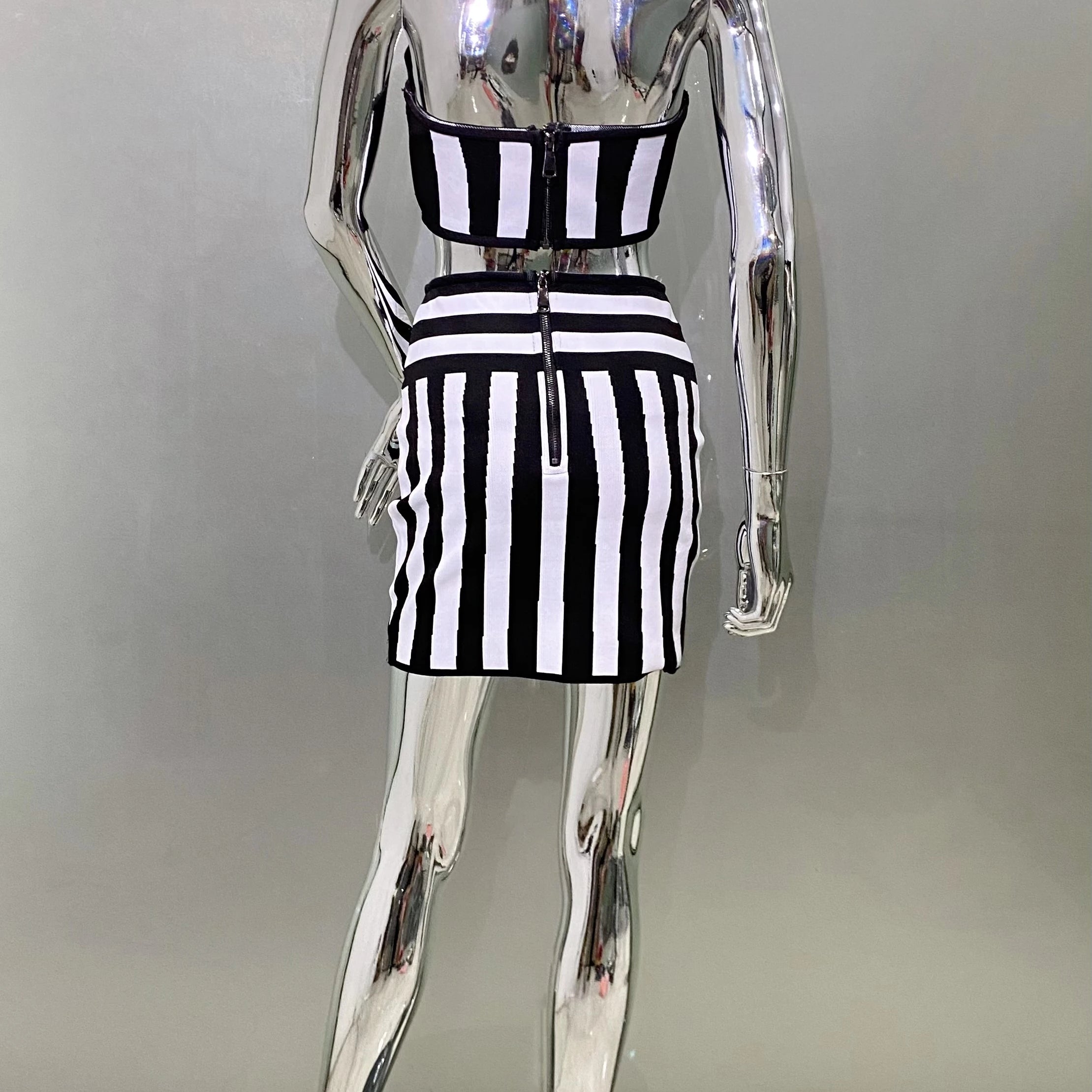 Summer Women Sexy Halter Off the Shoulder 2 Pieces Bodycon Mini Bandage Dress Nightclub Party Celebrate Birthday Wear