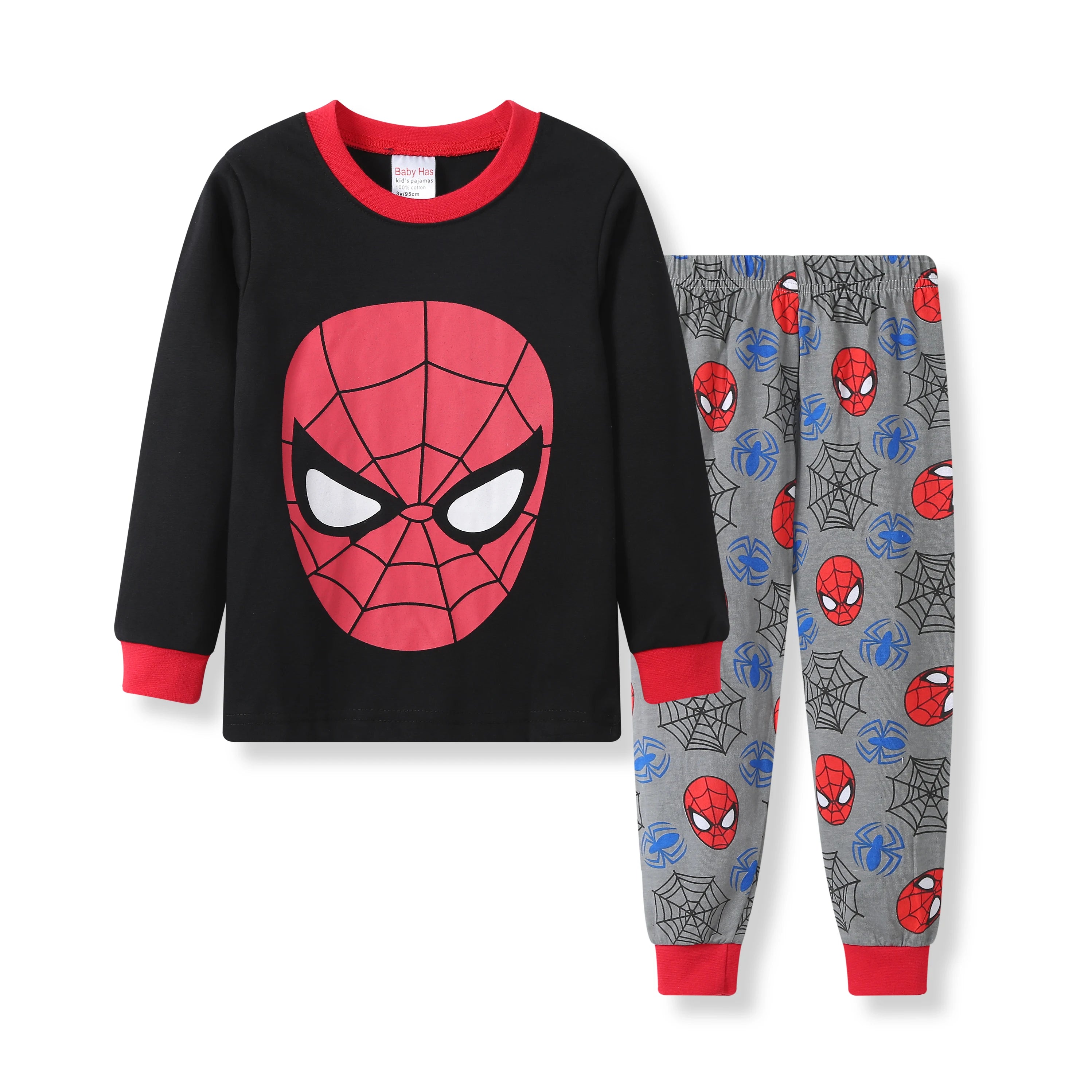 Children's Pyjamas Spiderman Iron Man Set Kids Sleepers Hero Collection Set Boys Girls Cartoon Long Sleeve Sleepwear 2-7T 105