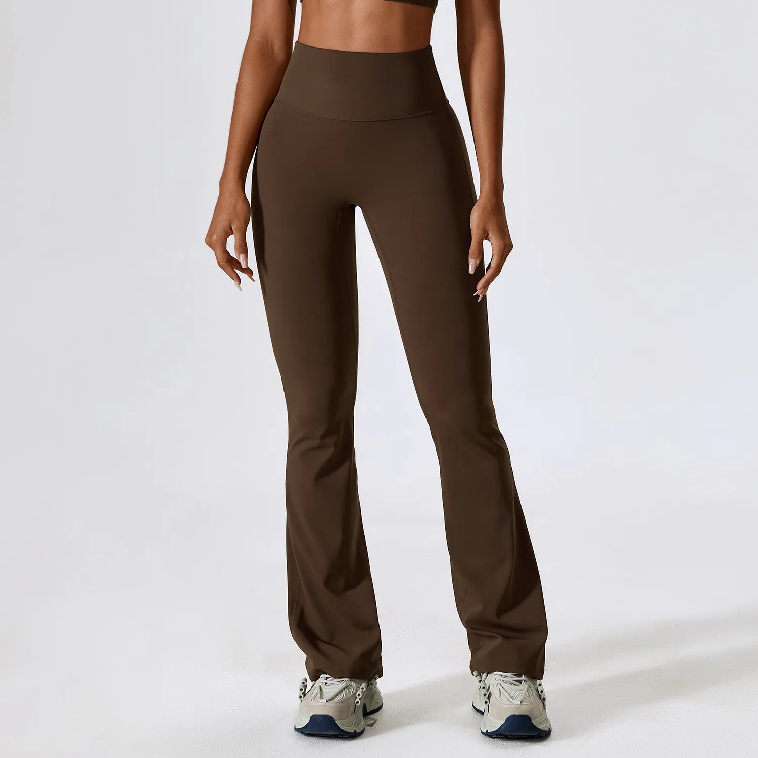 Flare Leggings Yoga Pants Women High Waist Wide Leg Pants Women Gym Fitness Sports Black Flared Pant Latin Dance Trousers Jiaocha Coffee CHINA