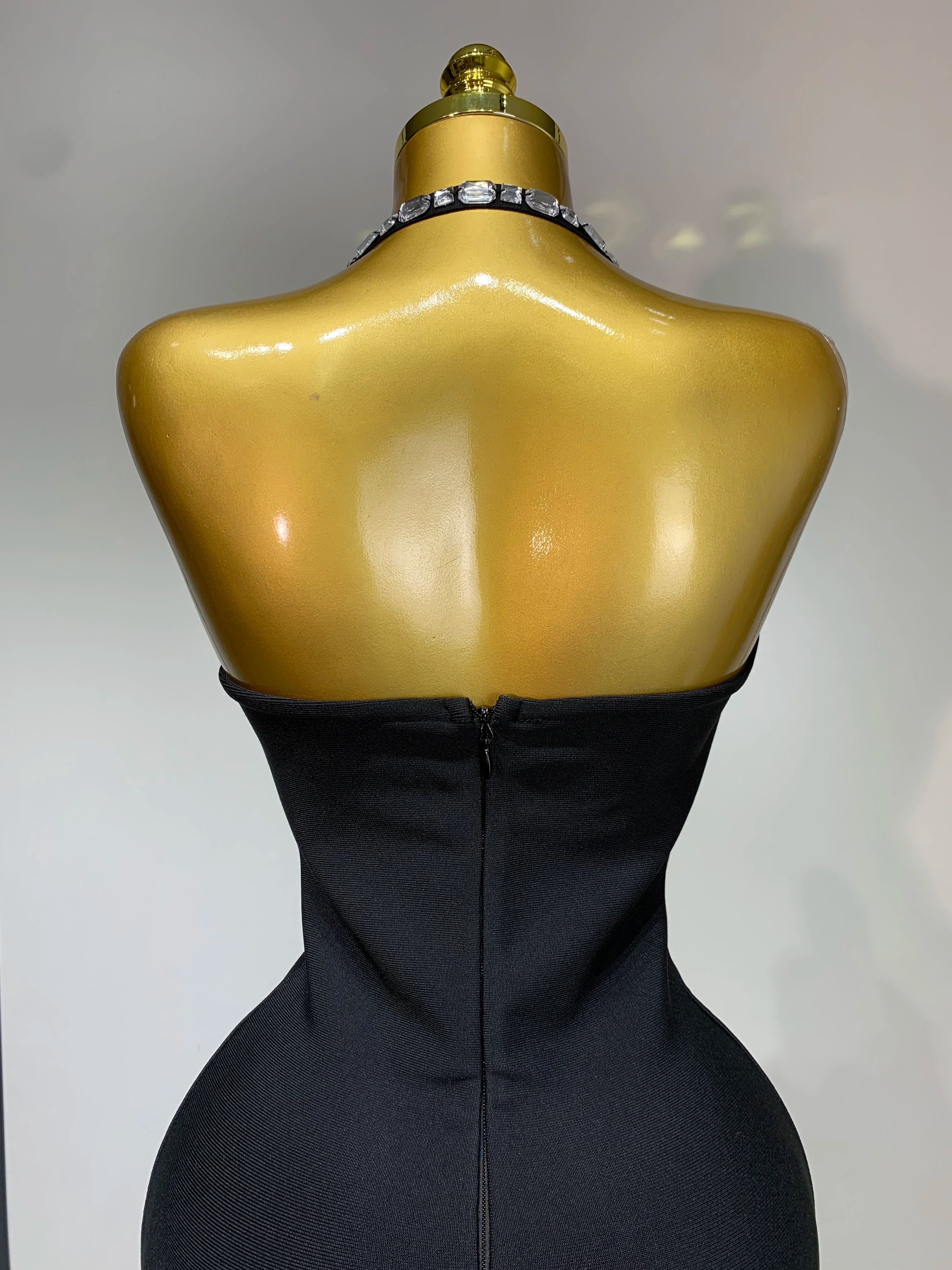 Vestido feminino sexy frente única com losangos, preto, sem mangas, colado ao corpo, vestido de festa para noite, vestido de aniversário de luxo