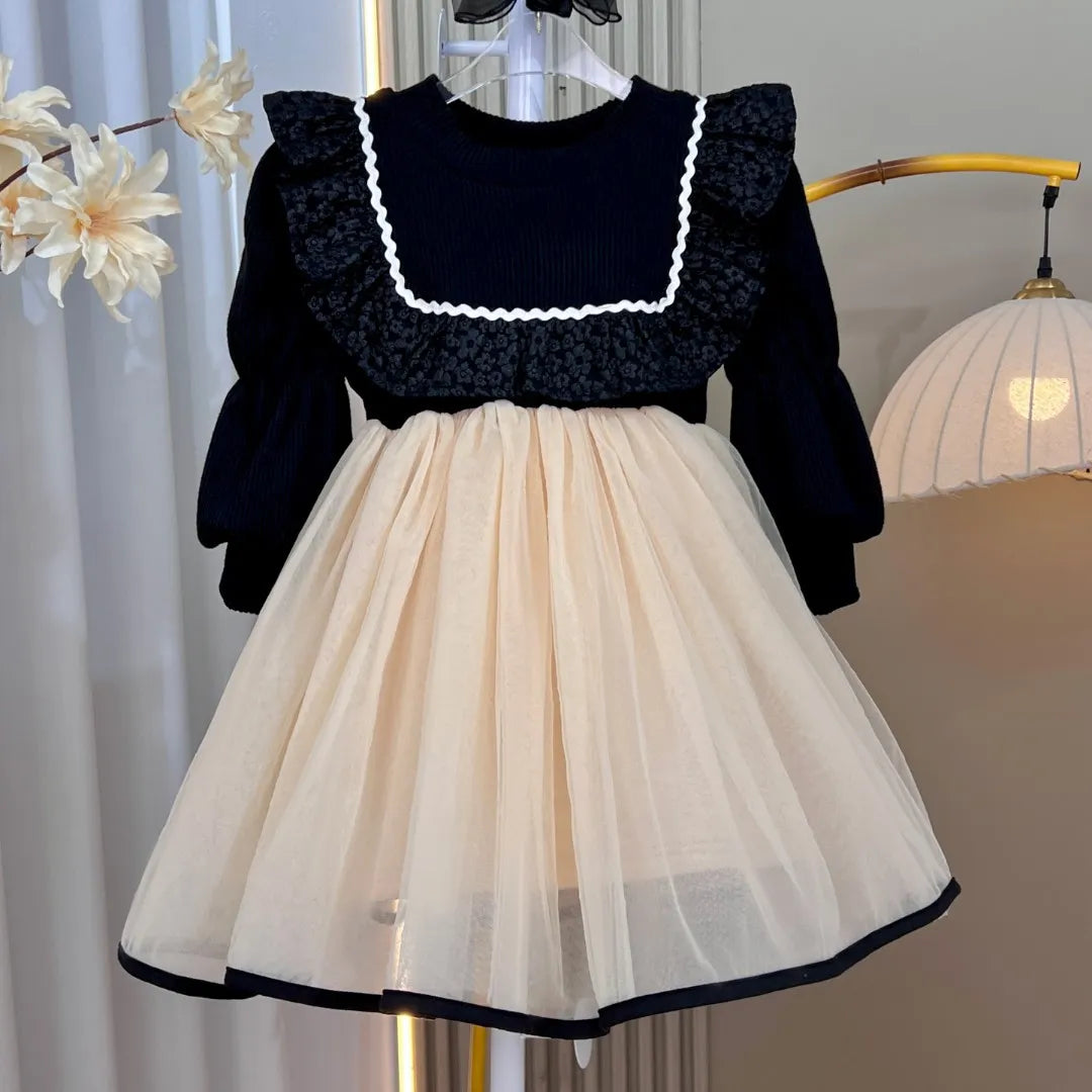 Girls Dress Spring Autumn Long Sleeve Knitted Dresses For Girls Princess Dress Kids Costumes New Baby Girls Clothes 2-8 Years