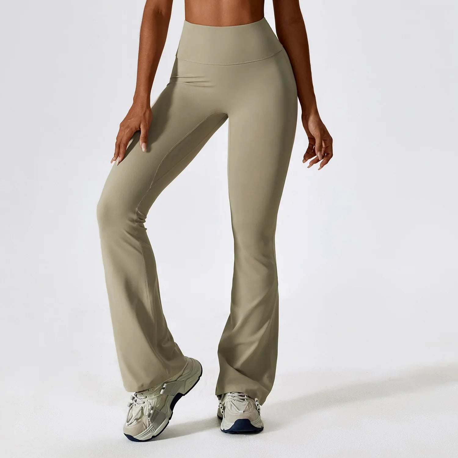 Flare Leggings Yoga Pants Women High Waist Wide Leg Pants Women Gym Fitness Sports Black Flared Pant Latin Dance Trousers Camel palm CHINA