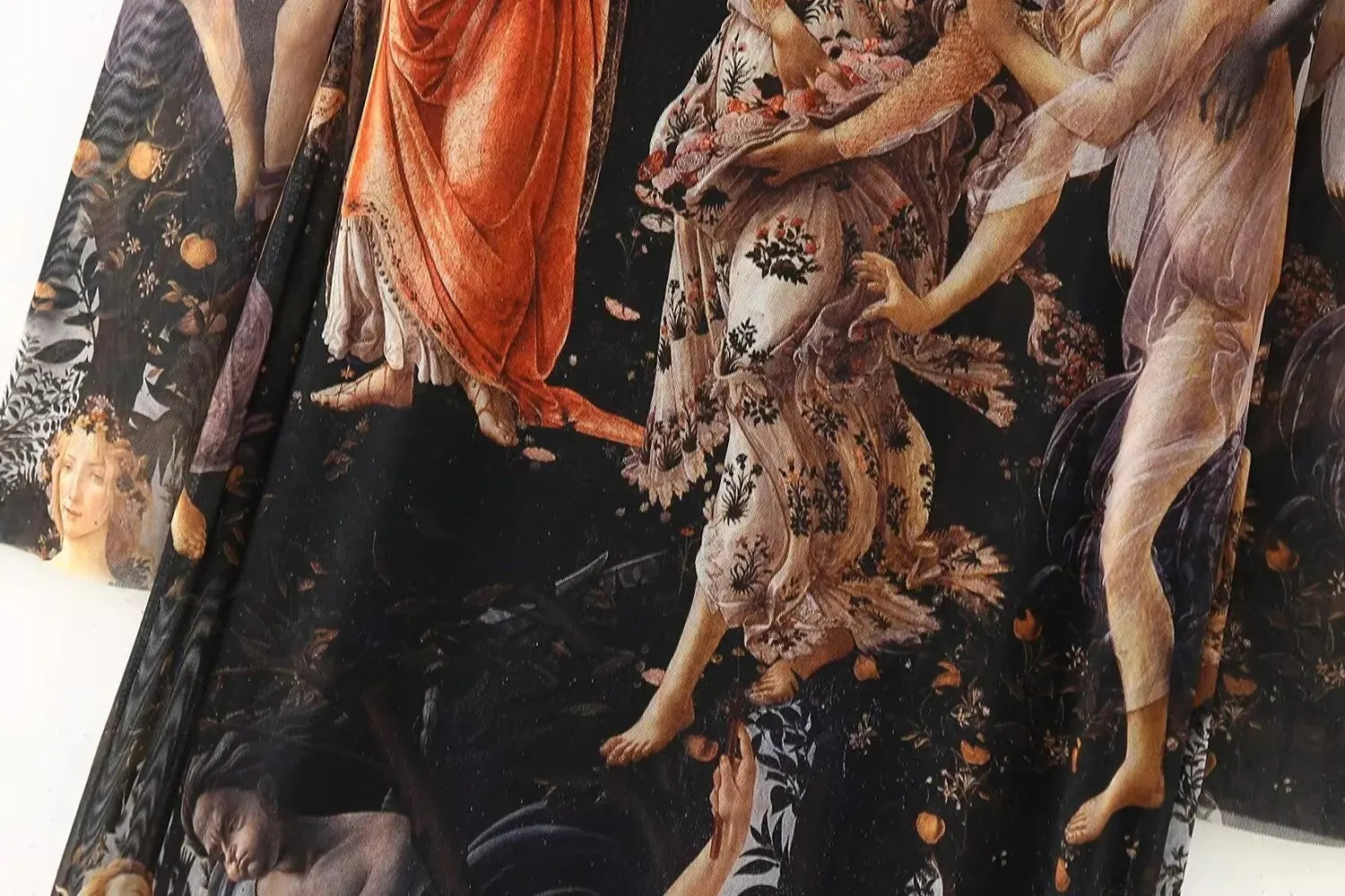 Women Fashion Oil Painting Printing Mesh Slim Midi Dress Female Chic O Neck Long Sleeve Casual Party Vestidos