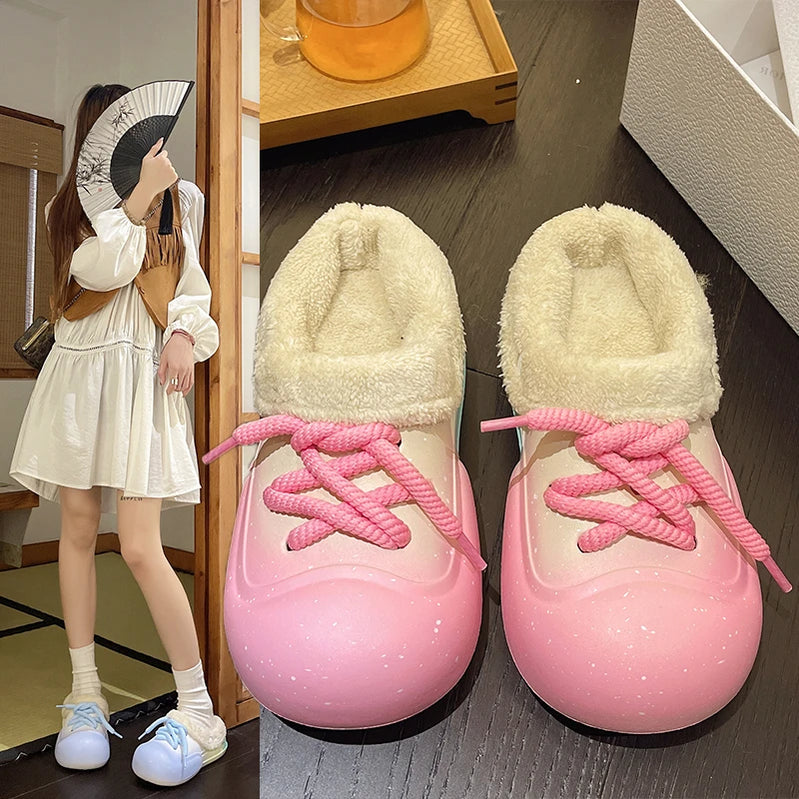 Classic Winter Women's Thermal Boots Slippers Outdoor Waterproof Snow Boots Ankle Boots for Women Lolita Shoes Cowboy Boots